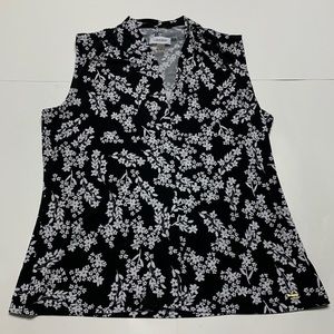 Black and White Floral Calvin Klein Top